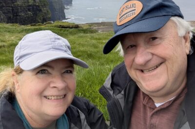 Ed and Tiger on the Moher Cliffs in Ireland